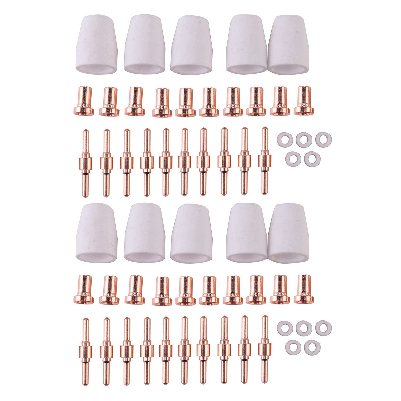 Jnchdghwa White For Pt-31-40 Plasma Cutter Cutting Torch Consumables Kit Extended 60Pcs