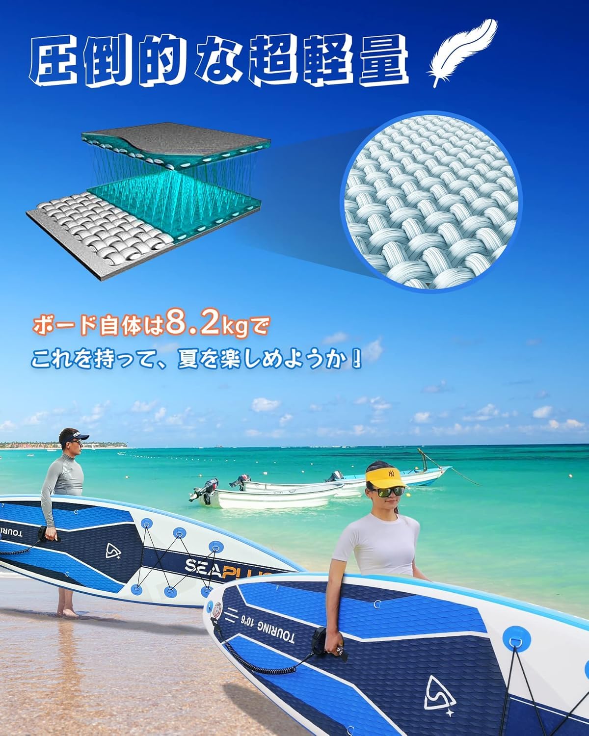 Amazon | スタンドアップパドルボード SUPサップボード SEAPLUS