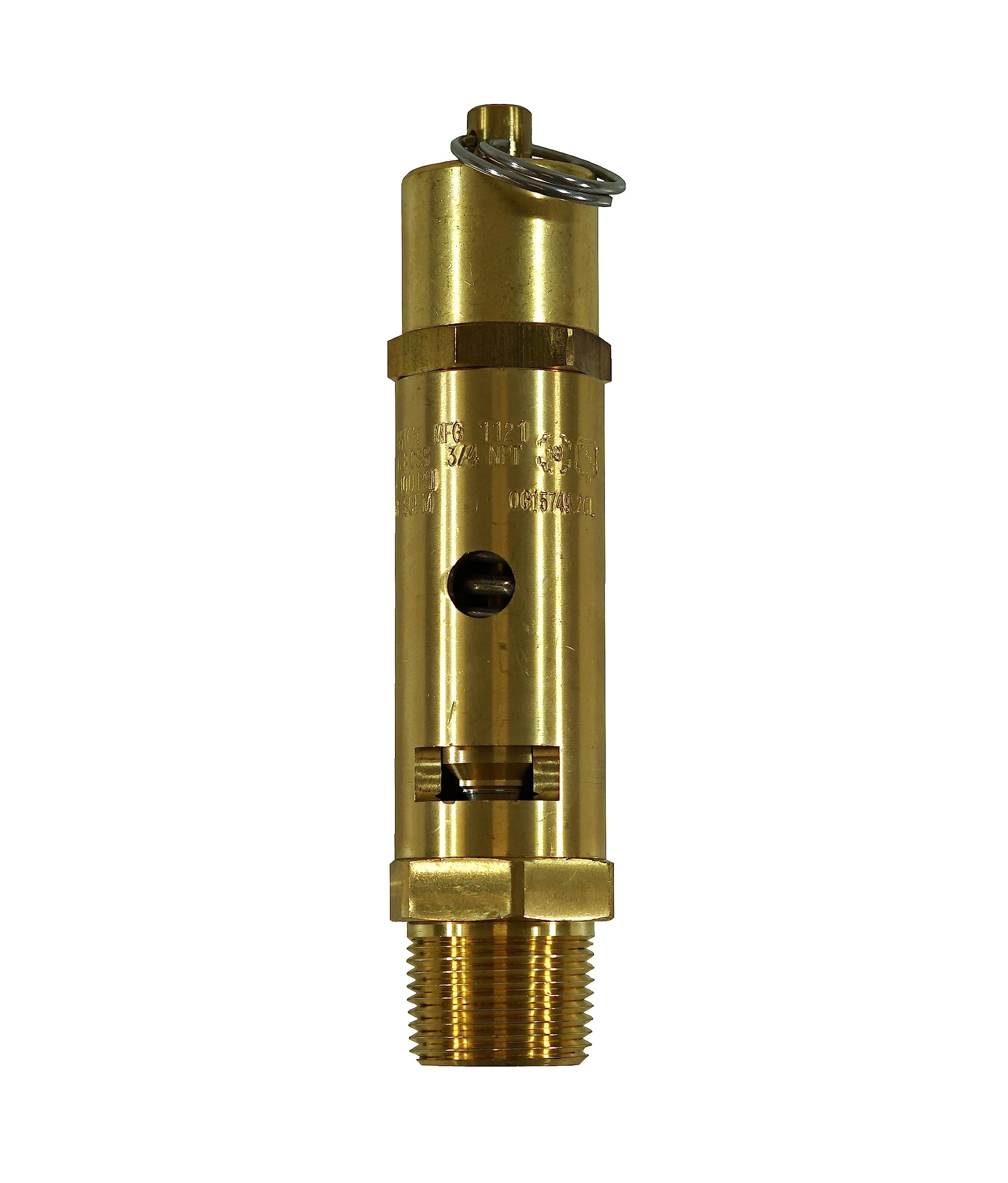 Kingston 3/4” NPT Brass Hard Seat Industrial Pressure Relief Valve, Made In The USA. (135 PSI / 599 SCFM)
