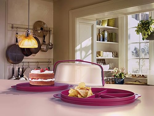 Miniatura 2 de Biesse Casa - Domo para tartas, color violeta, 11.8 x 14.6 x 6.3 in