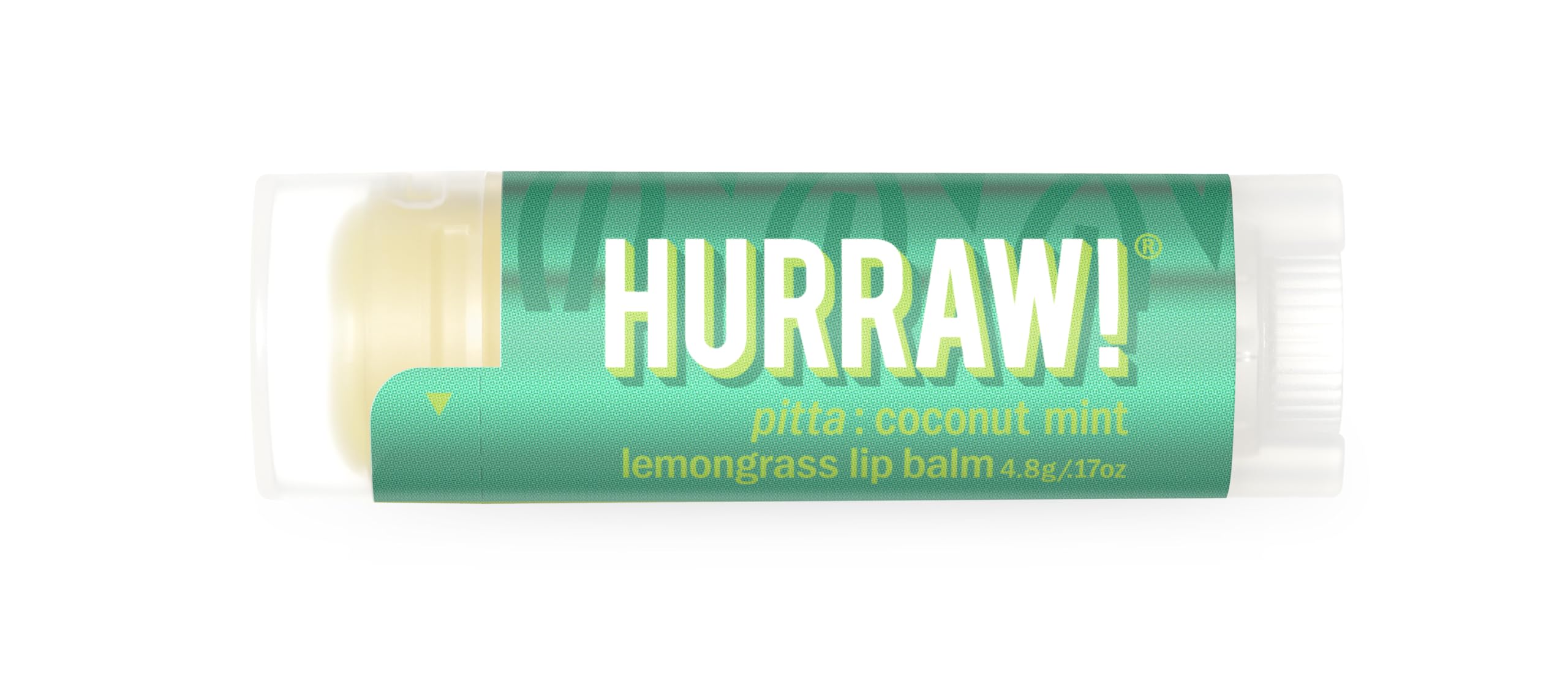 Hurraw! Pitta (Coconut, Mint, Lemongrass) Lip Balm: Organic, Certified Vegan, Cruelty and Gluten Free. Non-GMO, 100% Natural Ingredients. Bee, Shea, Soy and Palm Free. Made in USA