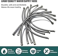 Vista 7 de Nueva versión: línea de conector de suministro de agua para grifo, acero inoxidable trenzado, línea de suministro de grifo de alta calidad de 24