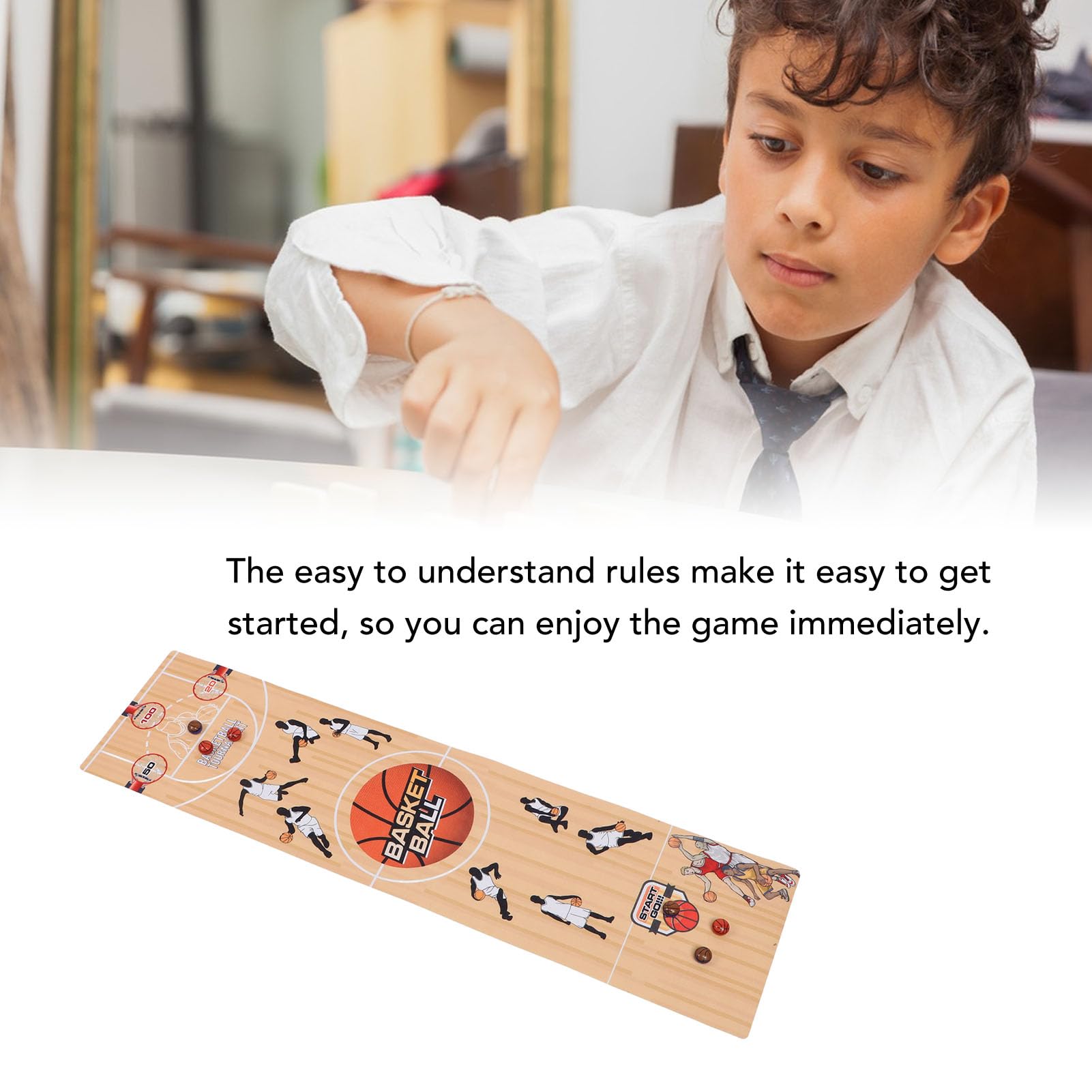 Table Curling Balls Game, Educational Interactive Funny Basketball Version with 6 Balls Desk Curling Board Game for Party Indoor