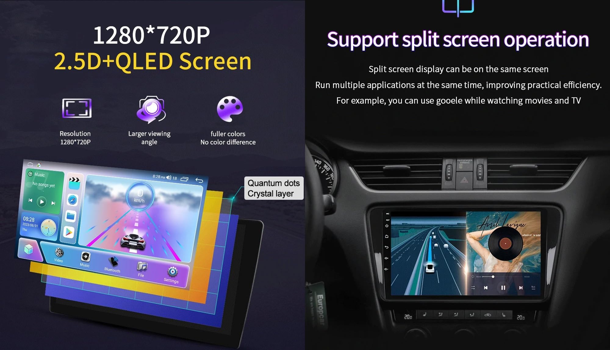 Autoradio da 9 pollici con Android 15 per FIAT 500 2016 2017 2018 2019,lettore multimediale per auto con GPS,comandi al volante,telecamera di retromarcia,Bluetooth,vivavoce,DVR,telecamera HD,schermo