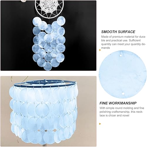 Miniatura 6 de Sewroro 100 unidades de conchas redondas de Capiz de mar, conchas de Capiz, carillón de viento, conchas planas de mejillón, moneda con doble agujero