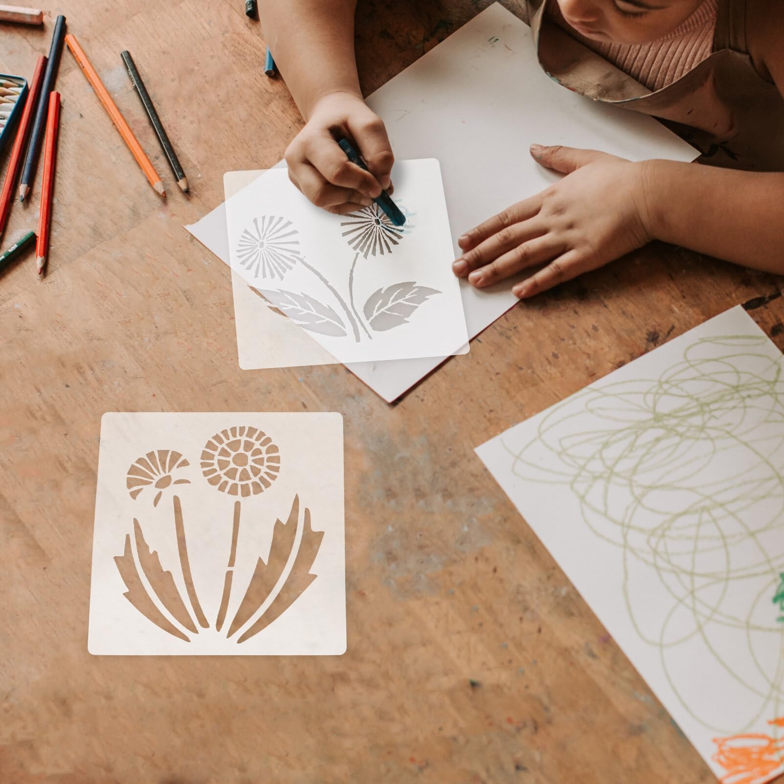 Plantillas Grandes De Flores De Peonía Para Pintar, 6 Plantillas Florales Reutilizables Para Dibujar En Pared De Madera, Plantillas Artísticas De Flores Gigantes Para Muebles Del Hogar, Tela De Lona