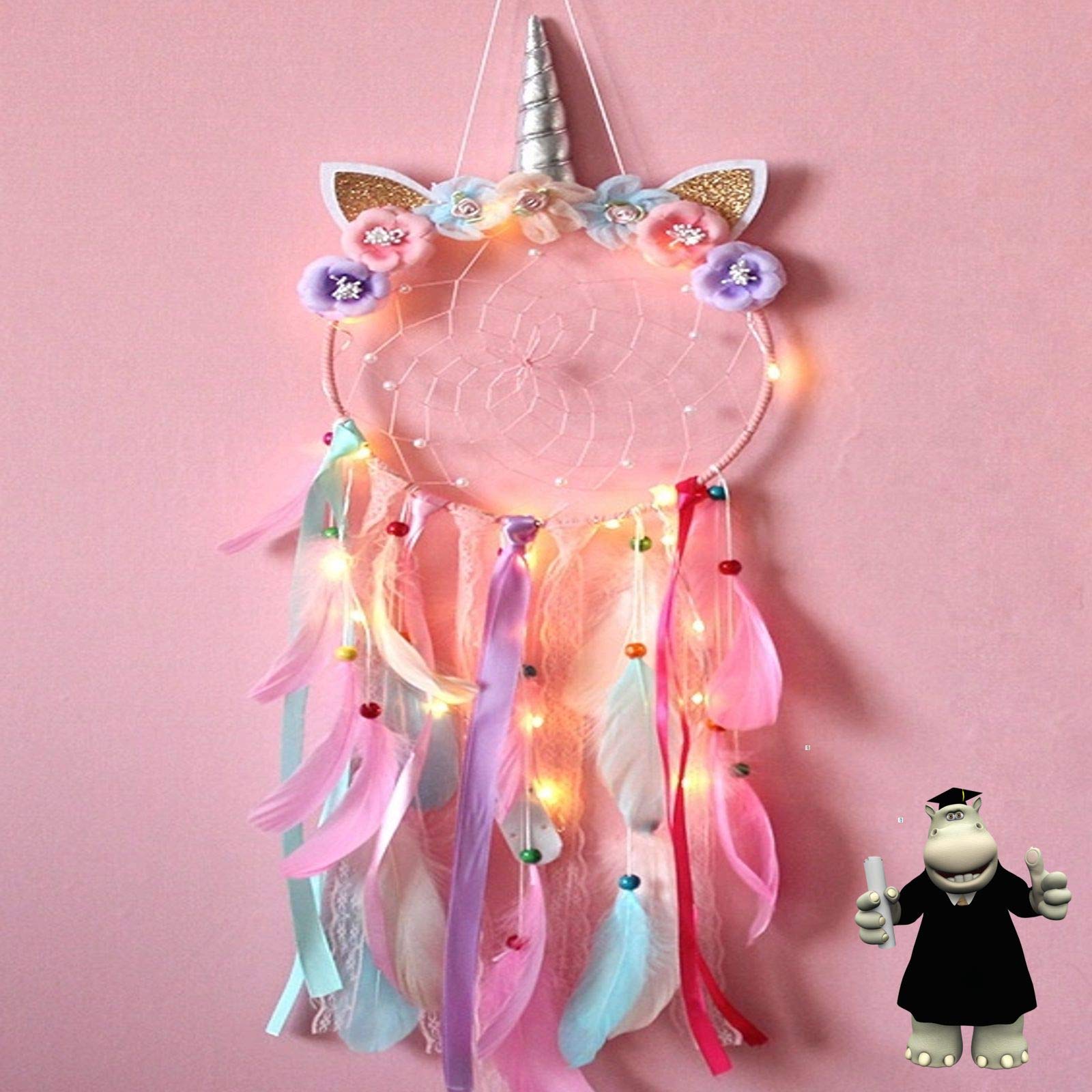 Smart Hippo Large Orange Dream Catcher