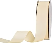 Vista 63 de Rollo de cinta de grogrén sólido YAMA de 5/8 pulgadas - 25 yardas para cintas de envolver regalos, blanco