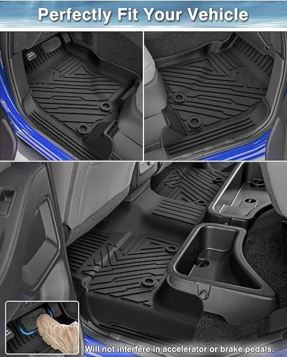 Miniatura 3 de Mixsuper Liner Alfombrillas para Nissan Frontier Crew Cab 2022-2024 con 2 fila de almacenamiento debajo del asiento, forros para todo tipo de clima,