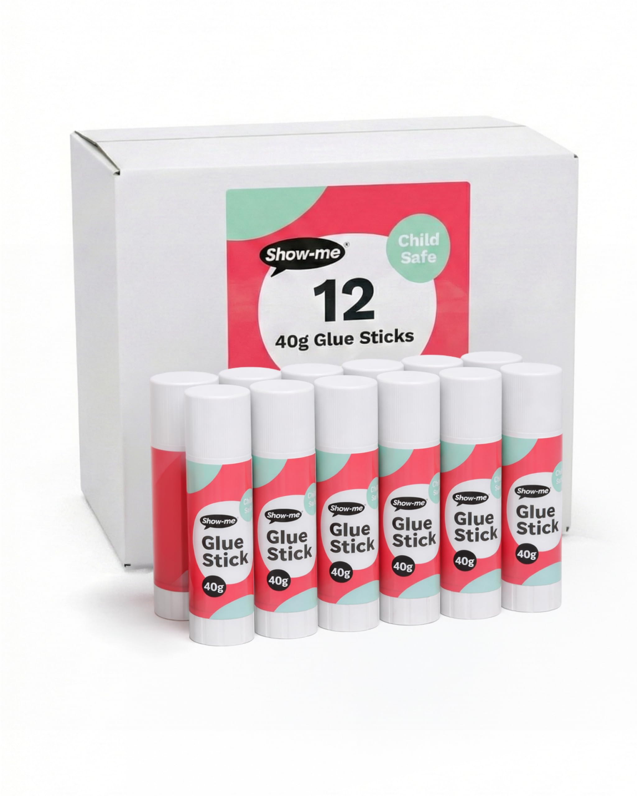 Classmaster - Glue Sticks for School & Crafts | 40g Child-safe Paper Glue with Strong Hold | Washable, Non-Toxic PVP Formula | Classroom & Scrapbooking Supplies, 12 Pack