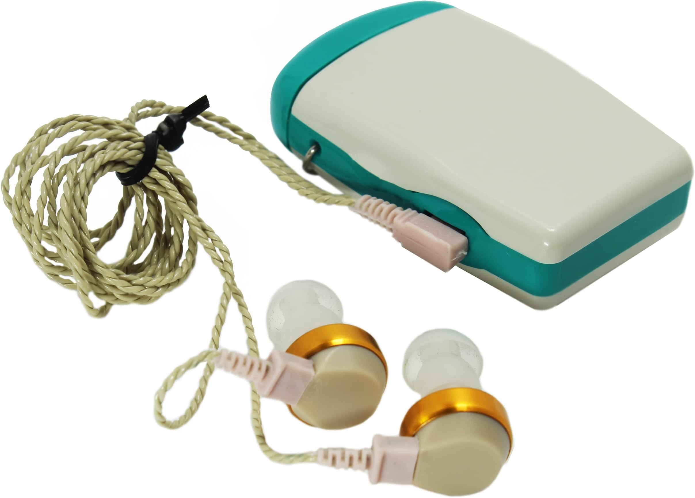 Dishan Both Ear Amplifier Device for Deaf Old age Hearing Aid Machine-Axon F-18 (Pocket Machine) with V Cord Easy Volume Control | Lightweight & Portable