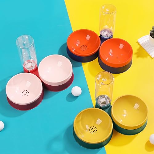 Miniatura 6 de Cuenco de comida para gatos, cuencos para gatos aptos para bigotes con dispensador de agua para gatos y perros pequeños