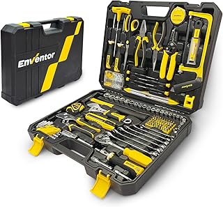 Enventor Caixa de ferramentas completa de 280 peças, mala ferramentas manuais de uso geral, kit conjunto de ferramentas, conjunto de ferramentas portátil para bricolage e arranjos diários