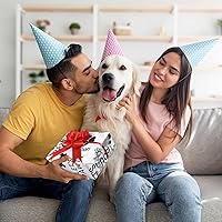 Vista 8 de 100 hojas de papel de seda de 20 x 14 pulgadas, papel de seda con estampado de patas de perro, papel de seda con patrón de ladridos Let's Pawty Woof