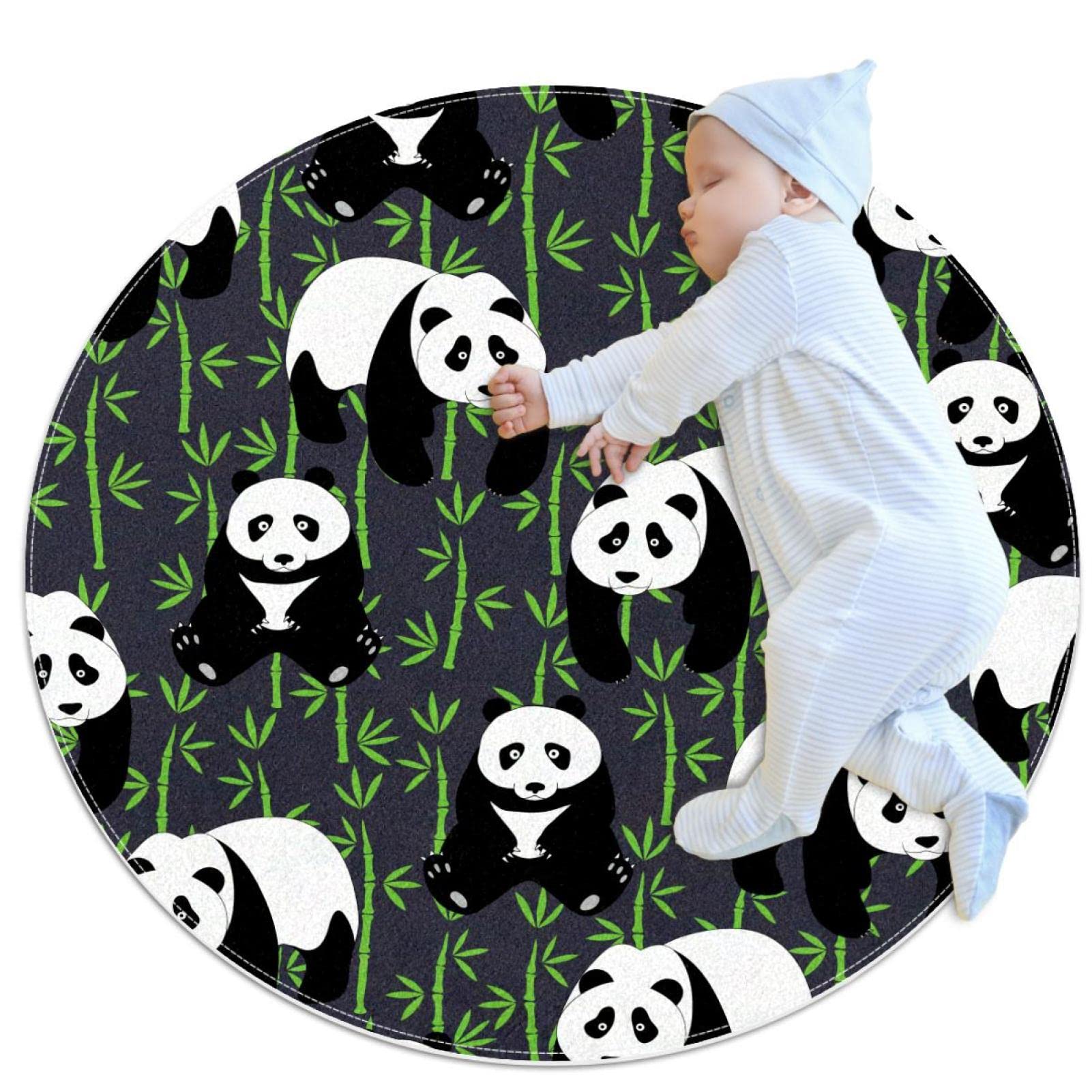 Tapis de sol panda gris pour créer un coin lecture dans la chambre