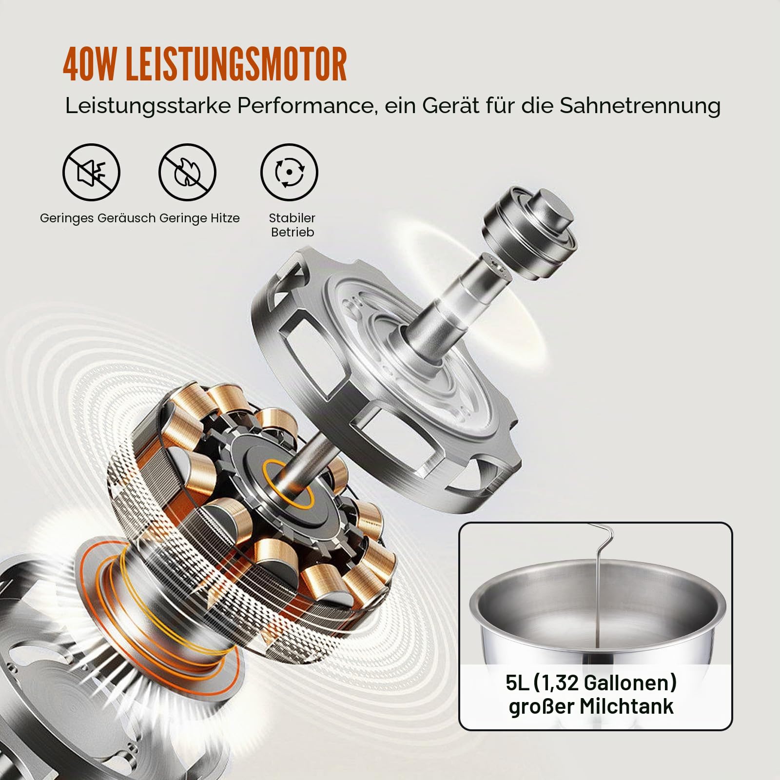 VEVOR Elektrischer Milchabscheider Zentrifugalabscheider 30 W, Milchzentrifuge Separator 100 L/Std. Milchcremetrenner, 10500 U/min Multifunktionale Milchzentrifuge Milchseparator Edelstahl 304