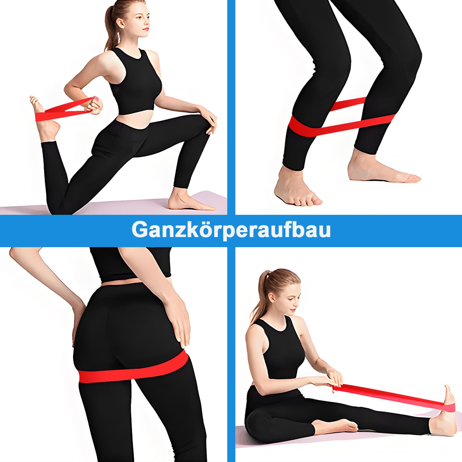 SURFOU Elastici Fitness Set, Elastico Palestra, Elastiche Bande, Fascia Elastica Allenamento Fascia Resistenza Sport Training Band Elastice Fitbands con Pilates Yoga Esercizi Fitnes