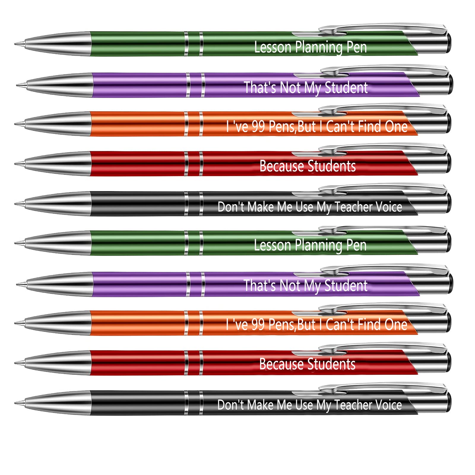 Auch Teacher Appreciation Day Gift 10 PCS Teacher Pens, Funny Teacher Pens, 5 Colors Pens for Teacher Friends, Thanks Teacher Gift, School Supplies for Teachers