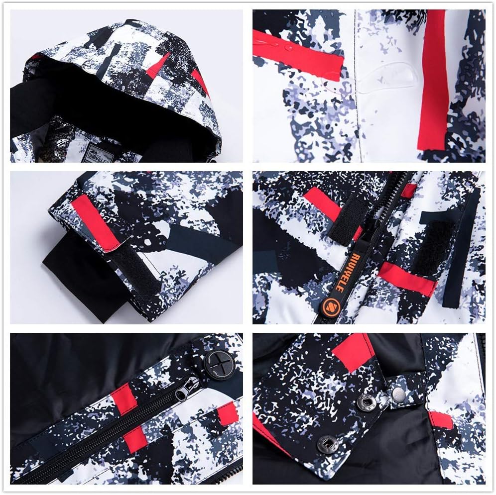 YEEFINE Men's Snowboard Jacket Waterproof Ski Jackets Windproof Outdoor Mountain Winter Warm Snow Coats