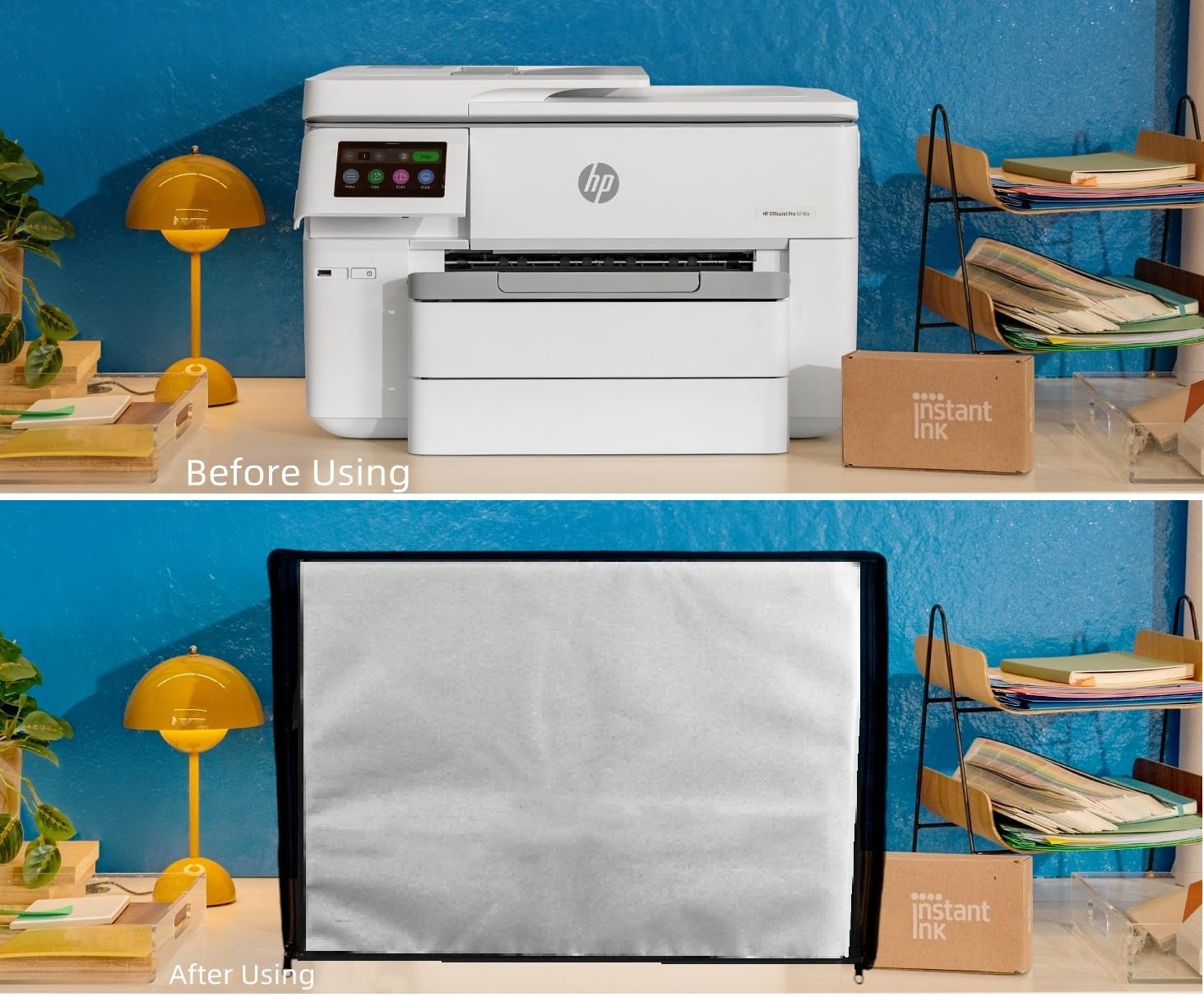 Perfect Dust Cover – Copertura Antipolvere In Nylon Bianco Per Stampante HP OfficeJet Pro 9125e (44,5x39x27,9 Cm) - 4
