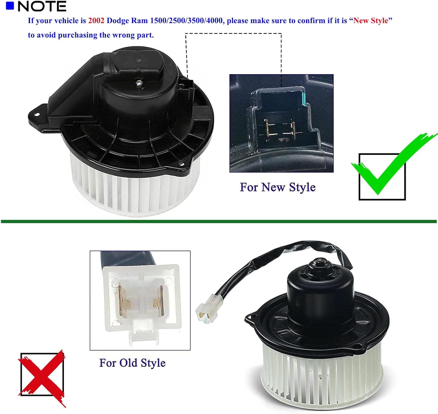YHTAUTO A/C Heater Blower Motor Assembly for Jeep Grand Cherokee 2002-2004, Dodge Ram 1500 2002-2008, Ram 2500 3500 2003-2009