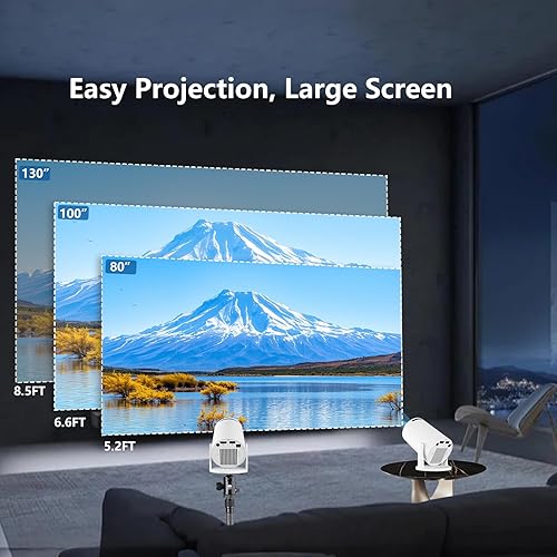 Miniatura 4 de JREN Mini proyector Android portátil con WiFi y Bluetooth, proyector inteligente con Keystone automático, proyector de películas al aire libre para