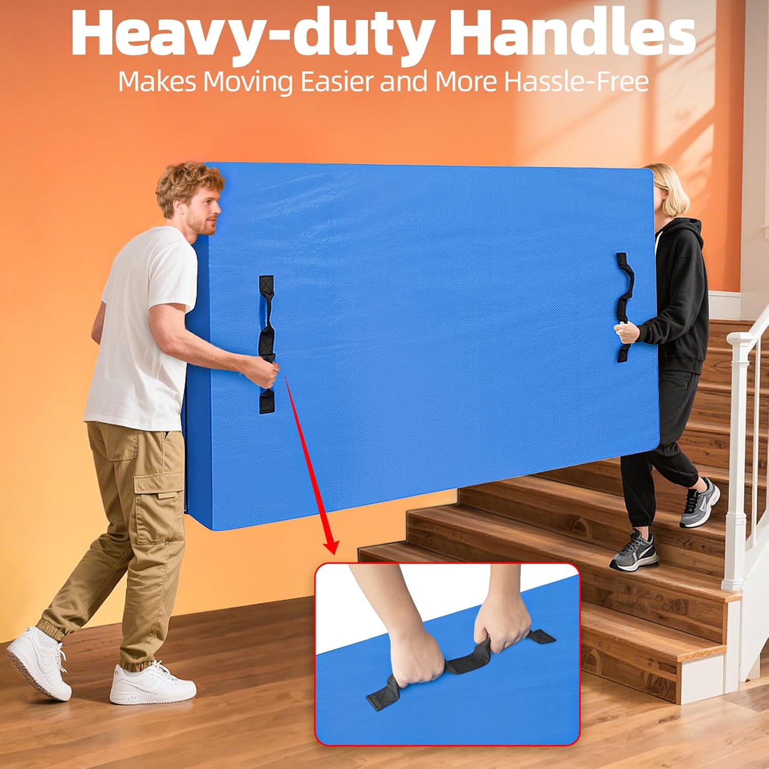 Mattress Bags for Moving and Storage, Twin Mattress Cover Heavy Duty Single Mattress Bag Reusable Mattress Storage Bags With Durable Handles and Zipper Closure -Moving Supplies Moving Bags - Twin Size - Image 4