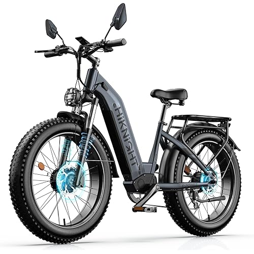 Dual Motor Ebike, 3000W Electric Bike for Adults, 52V 20Ah 26" Fat Tire Fast Ebike Max 38 Mph, up to 90 Miles, Off-Road Mountain E-Bike for Men Women, Step-Through Design