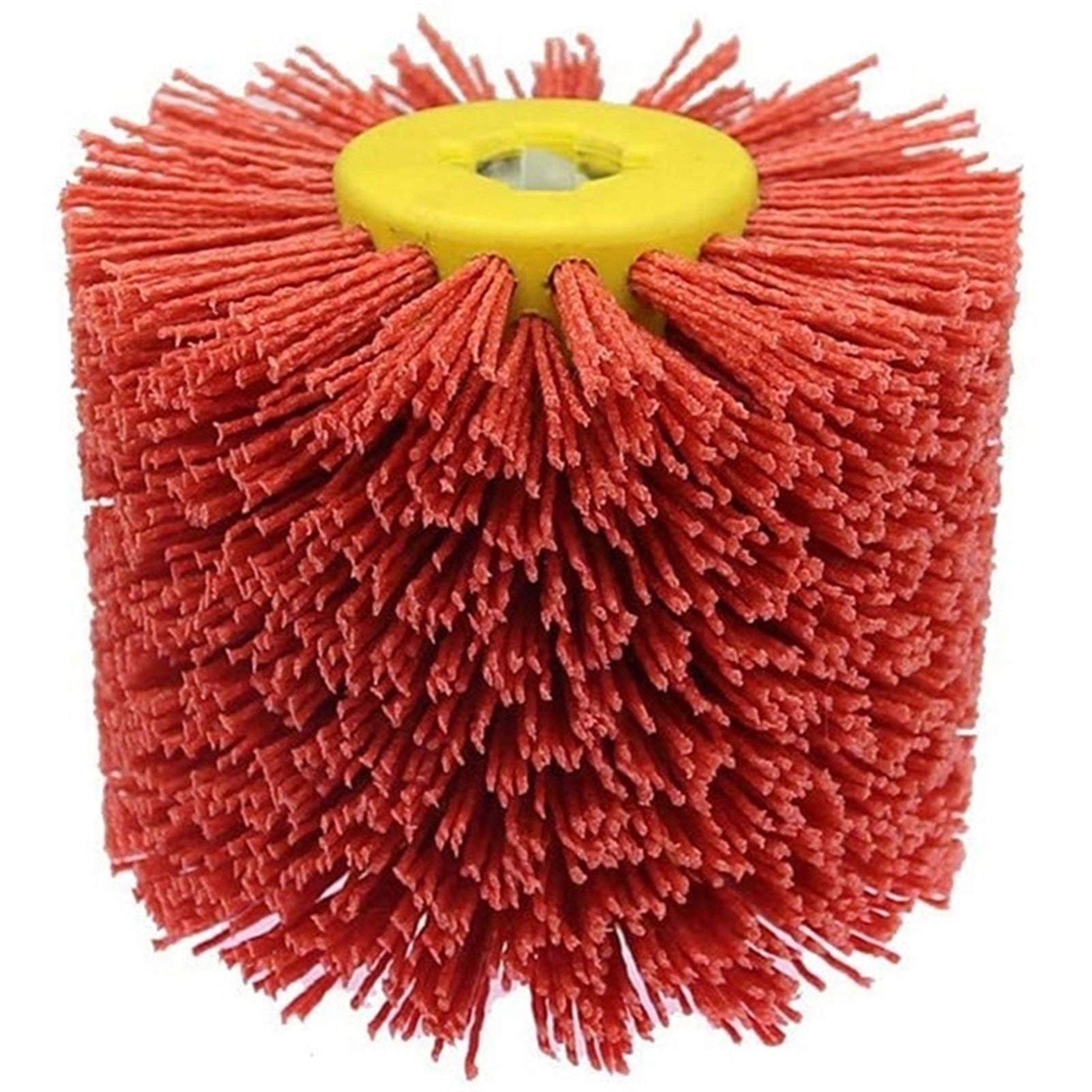 Szczotka tarczowa Szczotka tarczowa z drutu nylonowego Czerwone szczotki bębnowe z drutu ściernego Gratowanie Polerowanie Tarcza polerska do mebli Adapter szlifierki kątowej do drewna Narzęd