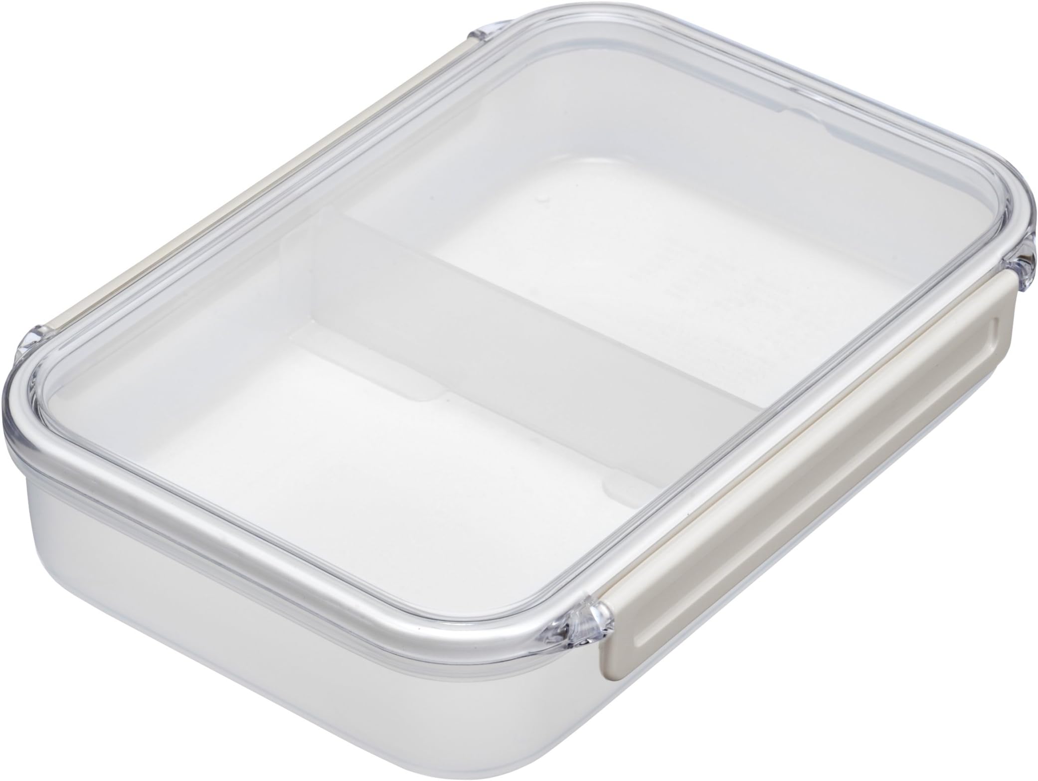 Lustroware Full Seal Keeper with Sliding Divider Rectangular Food Container, 33.8-Ounce, White