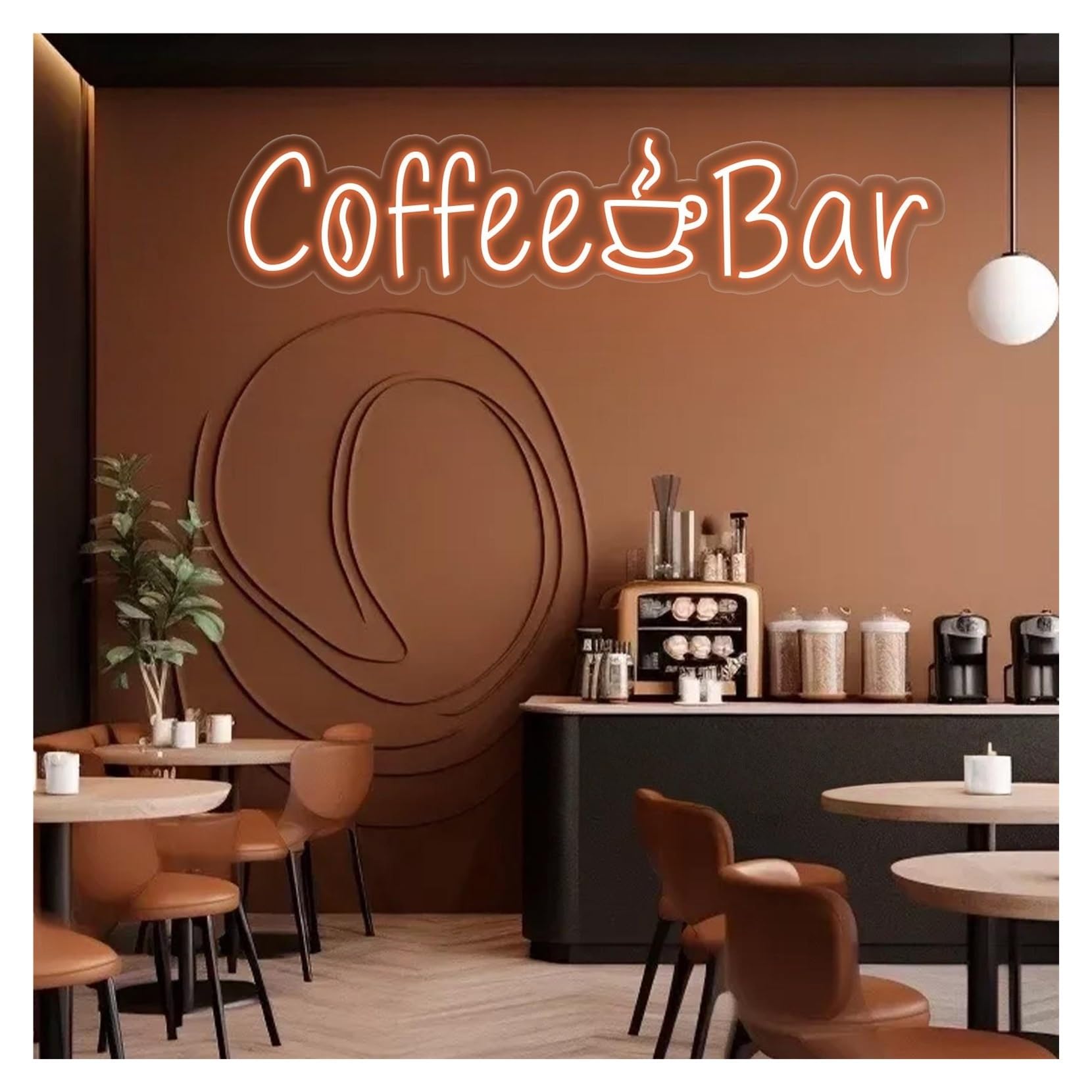 Rongch D Hanging Art Signs Coffee Bar Neon Sign, Suitable For Kitchen Home Wall Ecor With Immable 13Cmx50cm(D)
