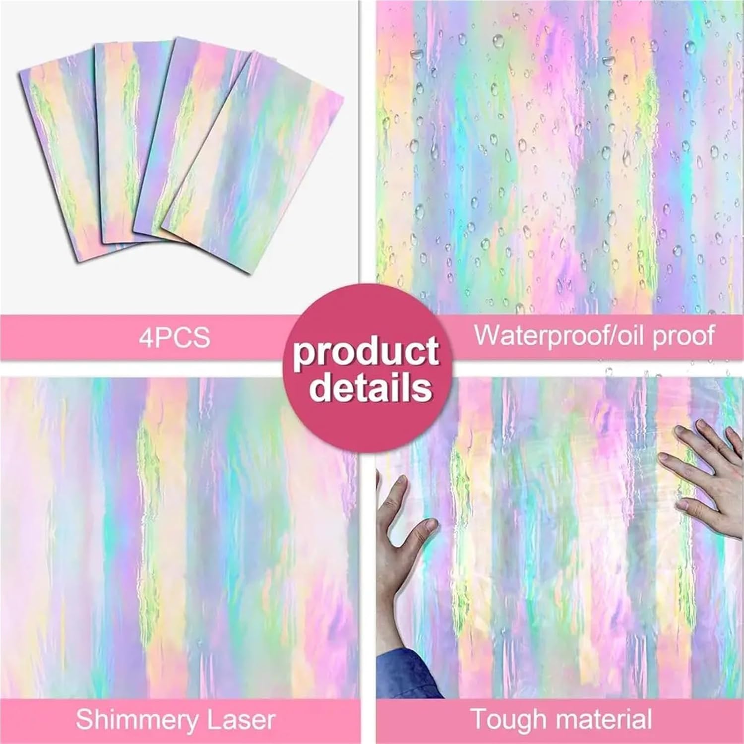Disco Table Cloth 4 Pcs Iridescent Tablecloth, 54x108 for Galentine‘s Day Wedding & Disco Party