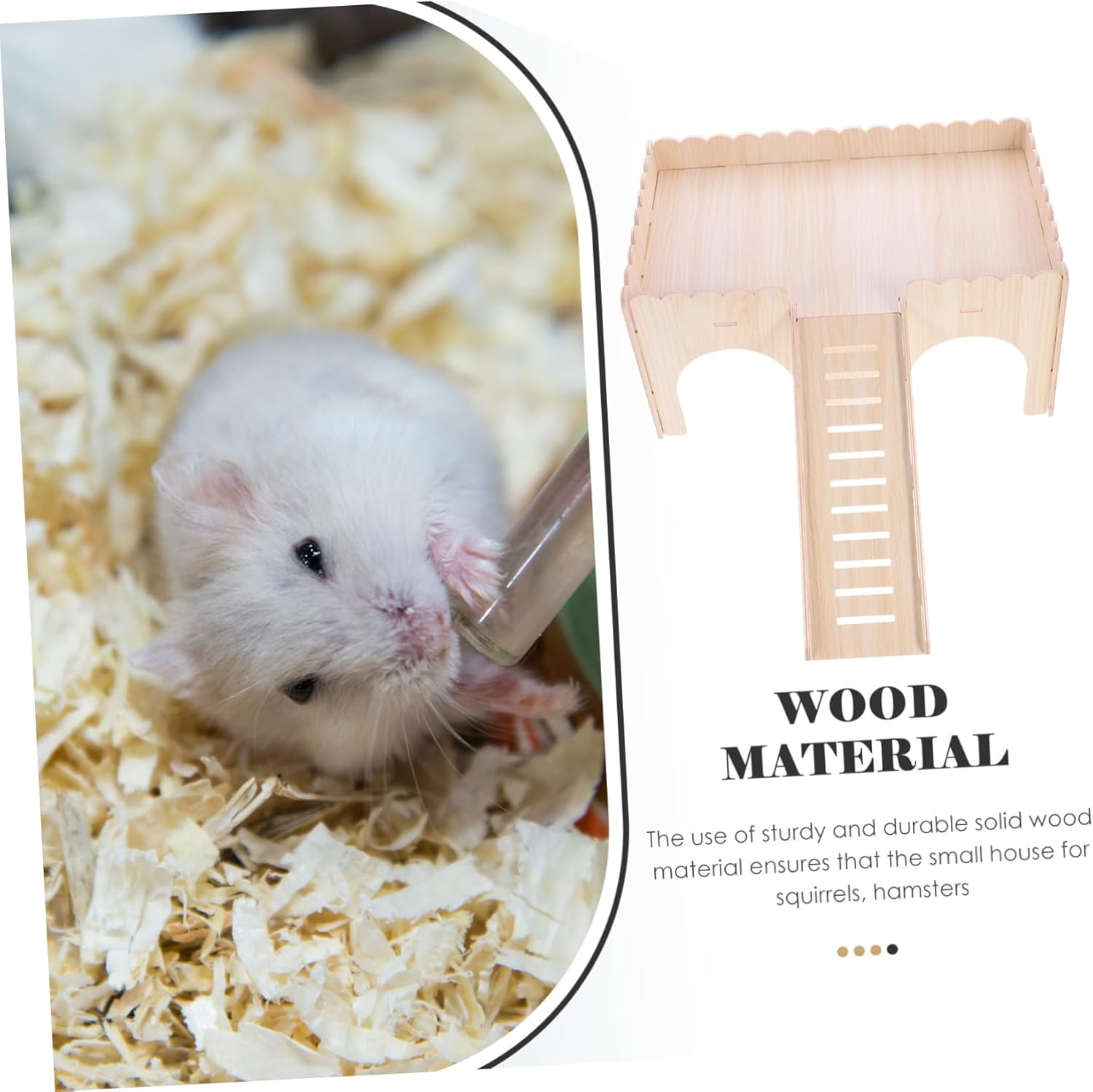 VICASKY Hamster Nest with Slide Safe Villa for Small Pets Chinchilla Cage with Air Circulation Spacious Playhouse for Hamsters and Other Small Animals