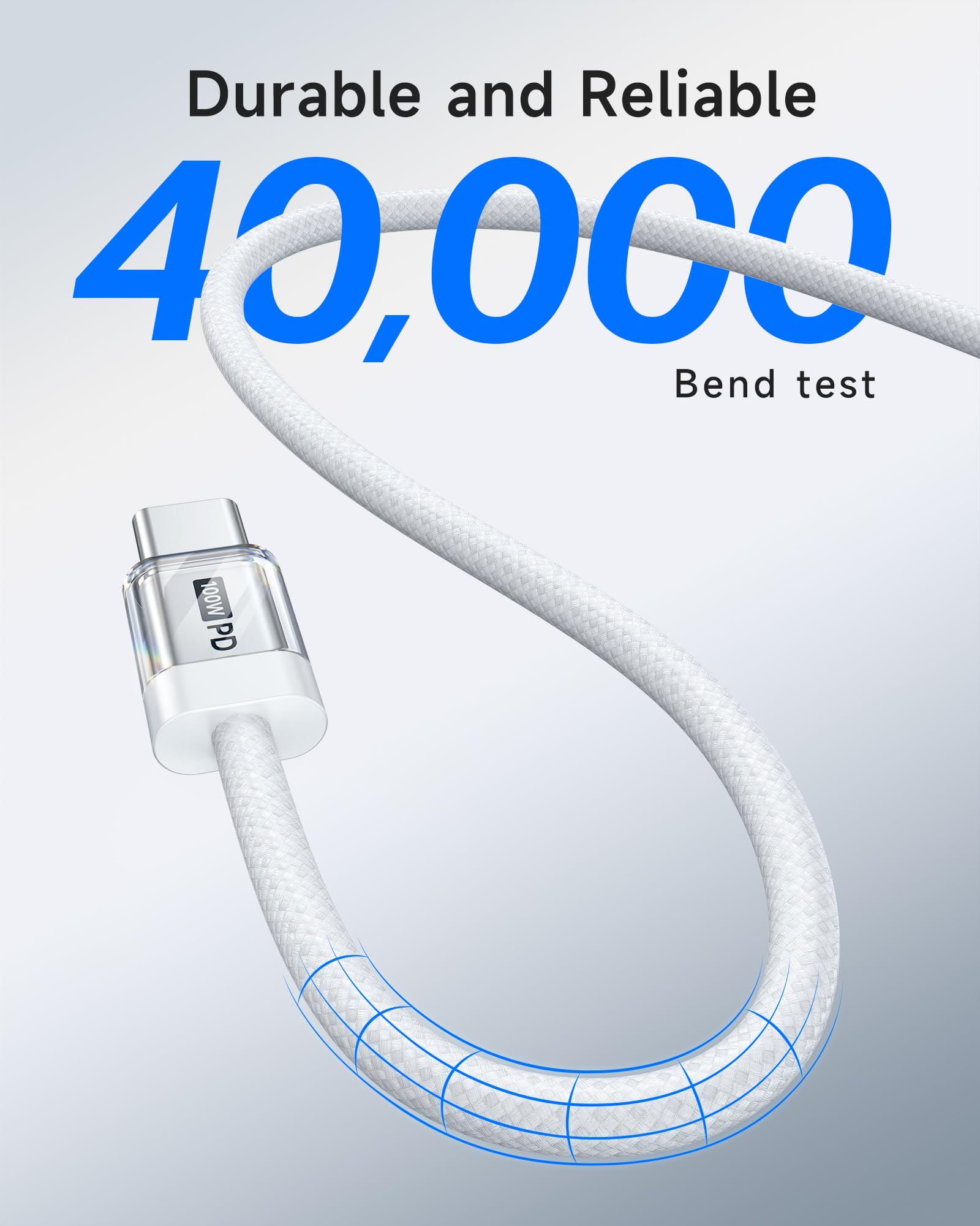 ZKAPOR Cavo USB C USB C Corto 30CM, 100W Cavo USB Type-C PD 5A Ricarica Rapida Nylon Cavo Type C to Type C per iPhone 15/15 Pro Max, Samsung Galaxy S24/S23/S22, Pad Pro/Air, P40 /Mate 60, Pixel 8