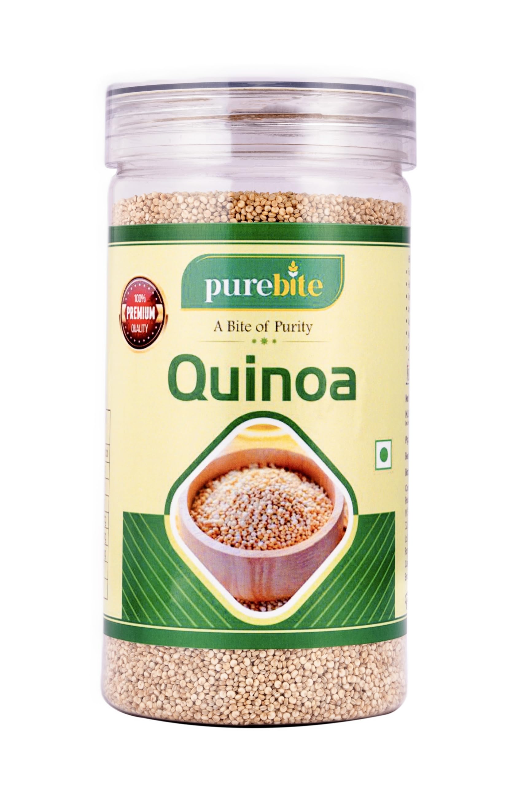 Purebite Premium Raw Quinoa Seeds 550g | 100% Natural Wholegrain Cereal | High Fibre & Protein Breakfast | Diet Food for Weight Loss | Ready to Cook | Gluten Free Quinoa
