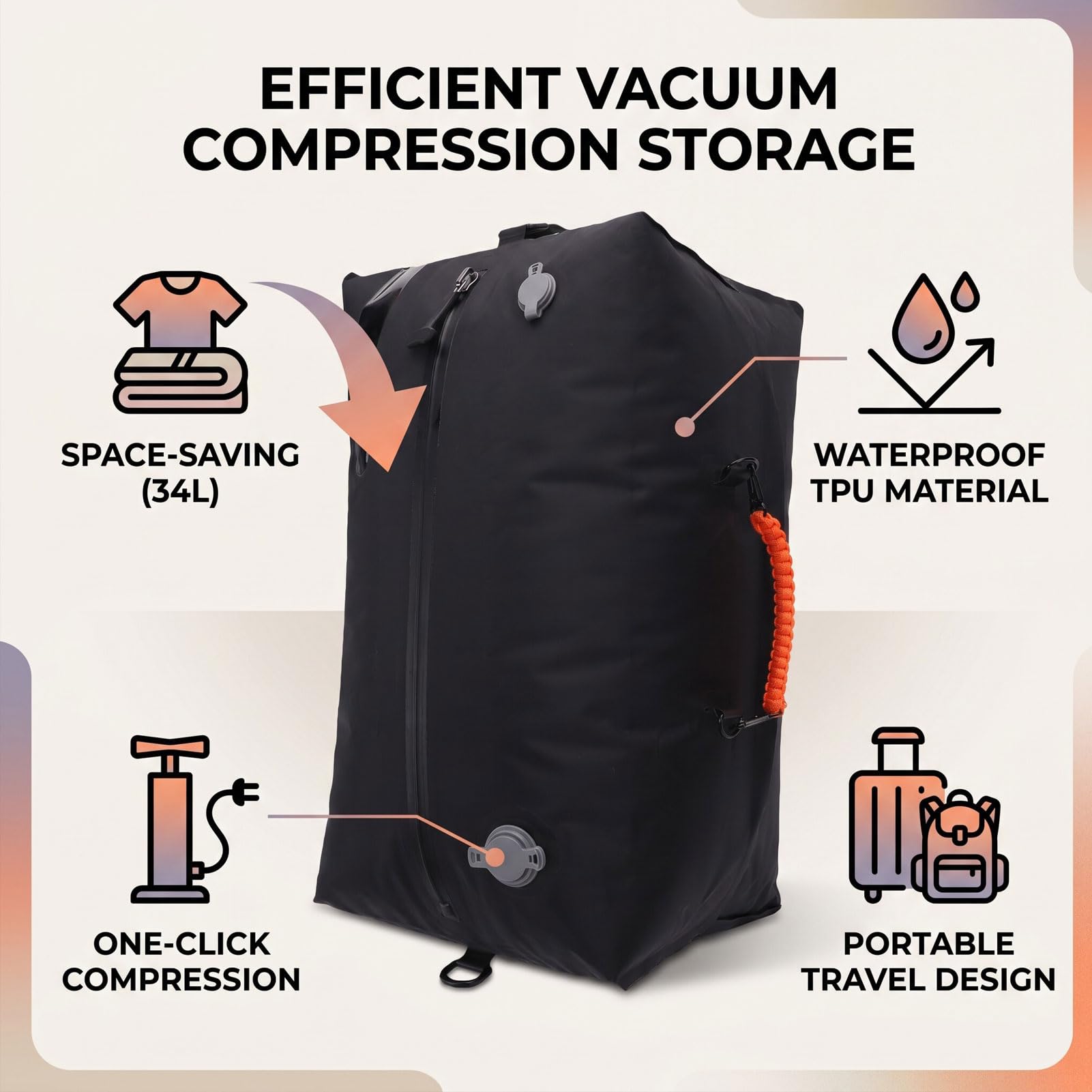 Bolsa de Compresión Al Vacío, Bolsa de Almacenamiento 34 L, for