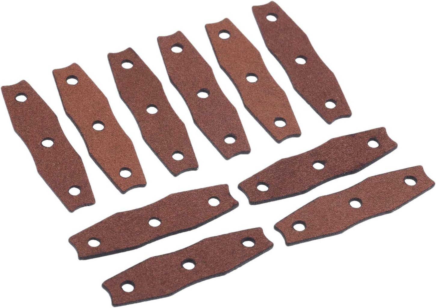 MUXSAM 10pcs Slingshot Pouches Light Soft Microfiber Leather Brown 50mm for Hunting Exercise