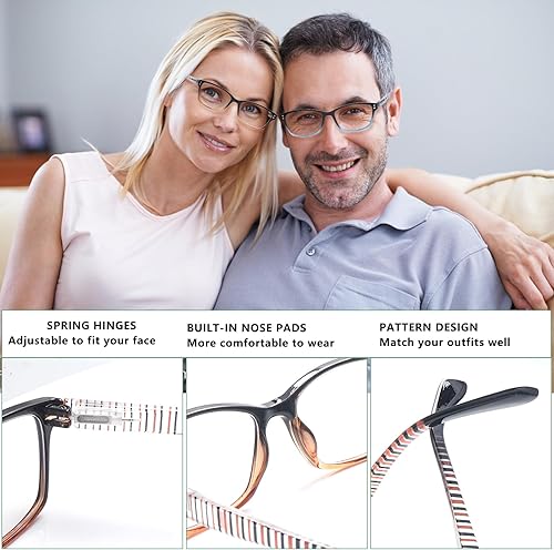 Miniatura 9 de CLASAGA Reading Glasses for Women, Pattern Print Blue Light Blocking Stylish Ladies Computer Readers Eyeglasses