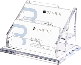 Business Card Holder for Desk,Clear Acrylic Business Cards Display Stand...