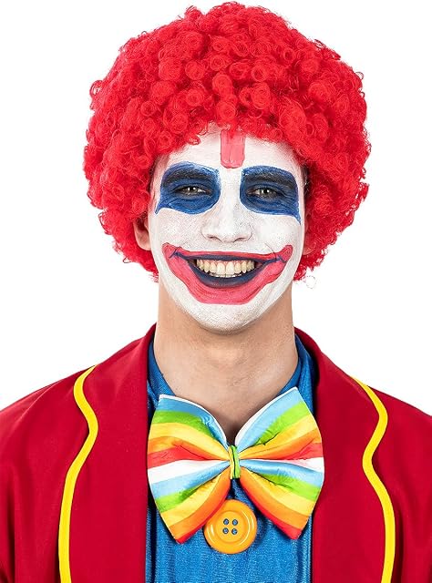 Funidelia - Peluca de payaso roja para hombre y mujer Payaso, Circo, Original y Divertido