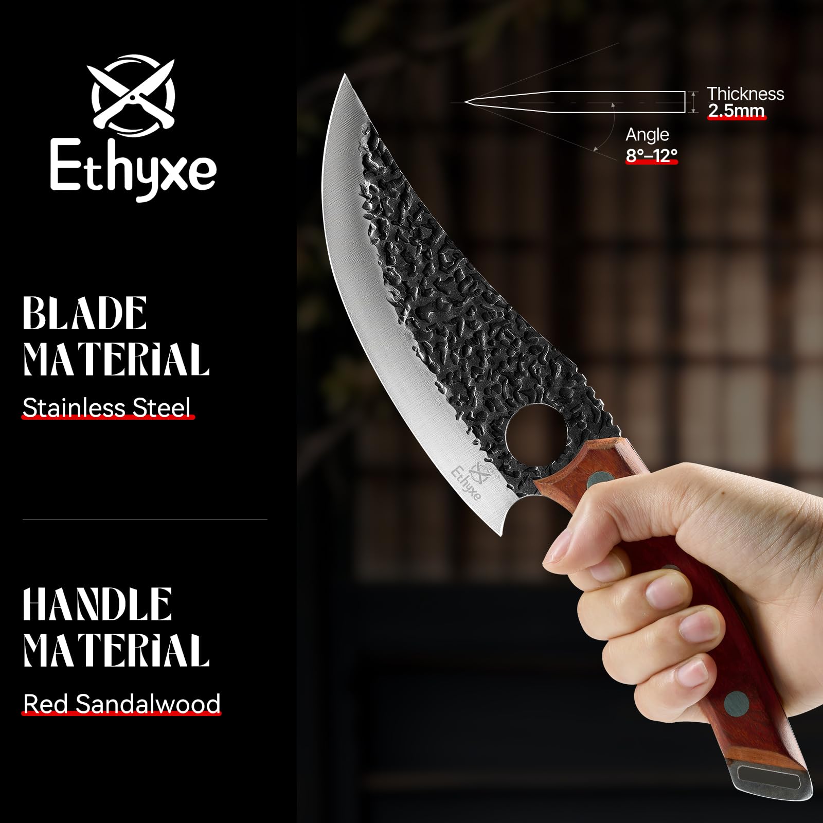Viking Chef Knife with Premium Leather Sheath — Amazon image 3