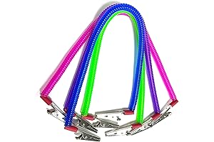 4 Pieces Multicolor Napkin Holder Bibs Clips for Dental, Neck Chains with Metal Clips