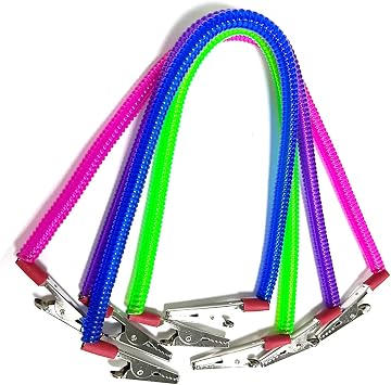 4 Pieces Multicolor Napkin Holder Bibs Clips for Dental, Neck Chains with Metal Clips for Dental Clinic, Home Dining Clothing Protector for Adults Kids Babies