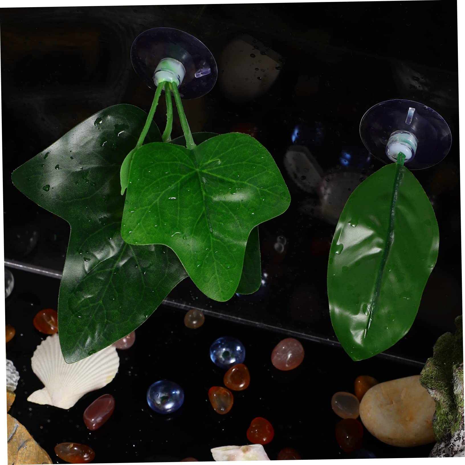 ABOOFAN 40 Piezas Hojas de pecera Juguetes de Betta para Tanque pequeño Decoraciones de terrario decoración Accesorios para peceras Plantas Betta Hojas de Betta Acuario Hamaca lámina