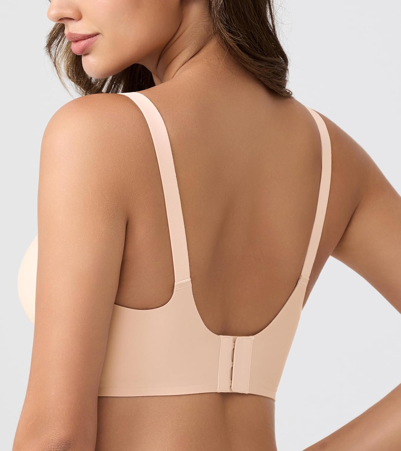 HACI Seamless Wireless Everyday Bra for Women No Underwire Bralettes V Neck U Back with Support Push Up - Image 3