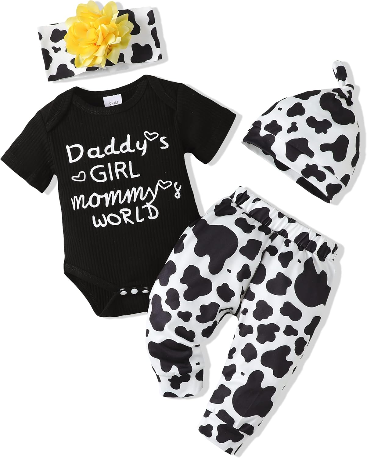 Renotemy Newborn Infant Baby Girl Clothes Summer Outfits Infant Romper Pants Cute Toddler Girl Clothes Gift Set