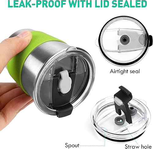 Miniatura 5 de ShineMe Vasos para niños de 8 onzas, a prueba de derrames, paquete de 5 tazas de acero inoxidable con tapas y fundas de silicona, vasos