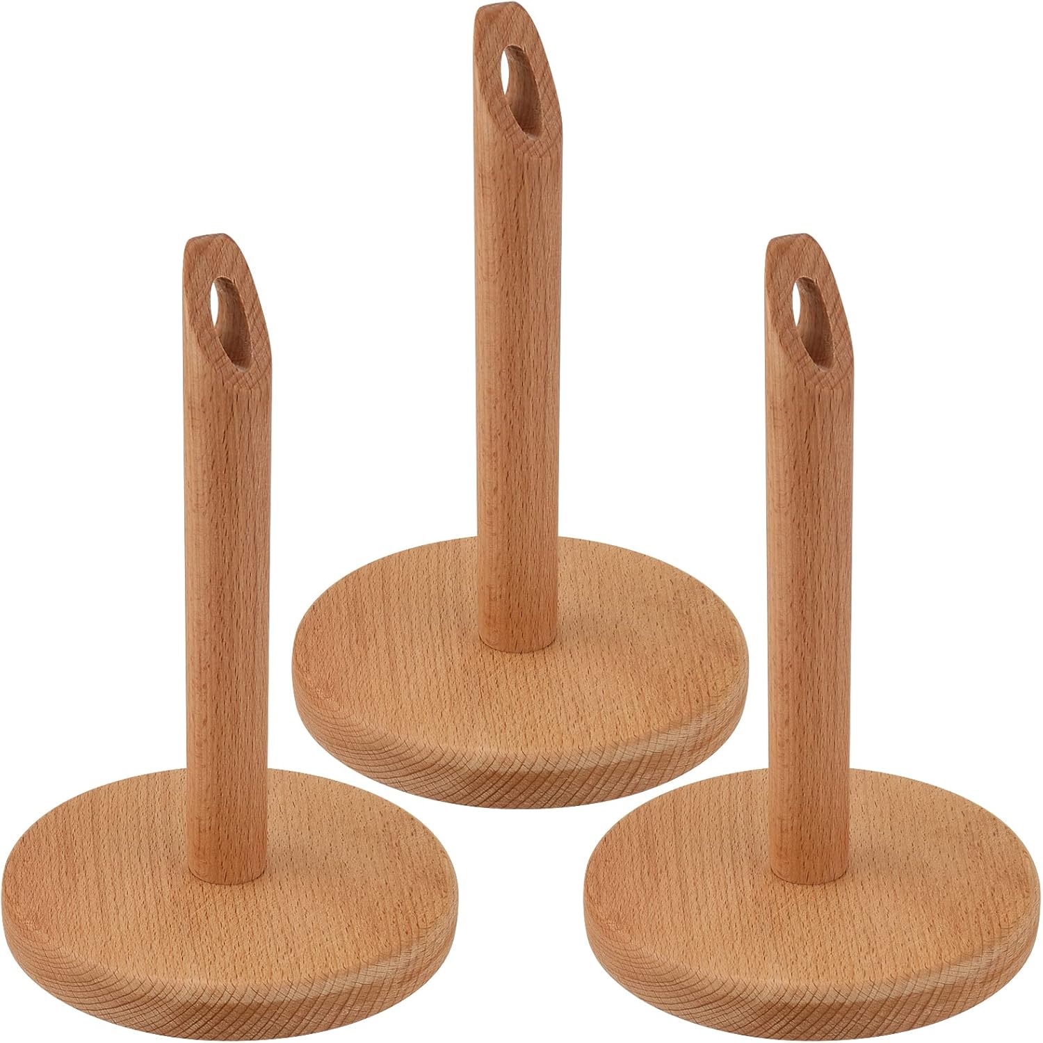 KEILEOHO 3 PCS Wood Yarn Holder, Wool Yarn Holder Frame
