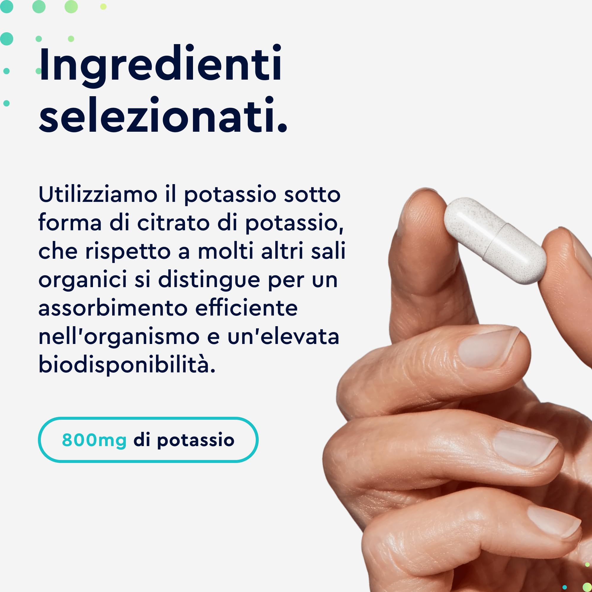 Potassio Integratore, 270 Capsule, Eletto PRODOTTO DELL'ANNO 2025, Vegano, 800mg Citrato di Potassio Puro, Scorta 4 Mesi, Supporto Muscoli Nervi e Pressione Sanguigna, Senza Additivi, 100% Vegan