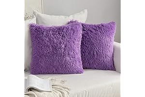 MIULEE Purple Throw Pillow Covers - Faux Fur Luxury 18x18 Inch